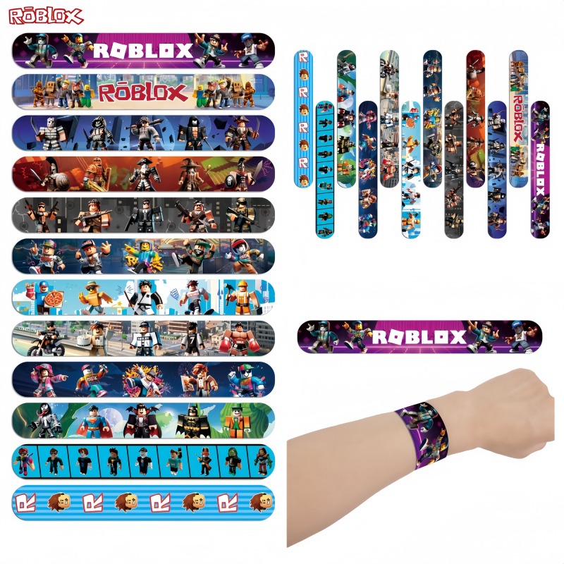 Anime Cosplay Roblox - 12/24 個ロブロックスゲーム弾性スラップブレスレットアニメ漫画子供 PVC リストバンドパーティーの記念品おもちゃギフト