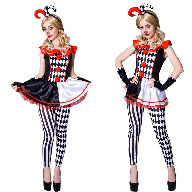 Anime Harley Quinn Cosplay - 女性のためのハーレークインのコスプレコスチューム、ピエロモンスター、ハロウィーン、ジョーカー、ジャック、ナプキン、豪華なドレス