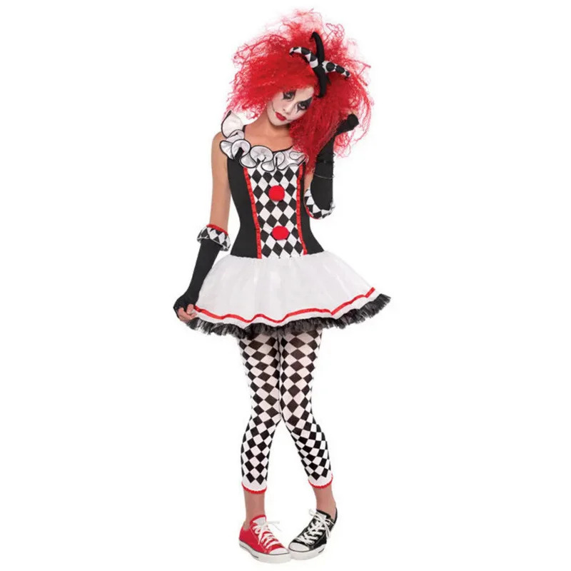Anime Harley Quinn Cosplay - 2026 女性ハーレーハーレイクインピエロモンスターコスチュームハロウィンジョーカークインジャックネイピアコスプレファンシードレス