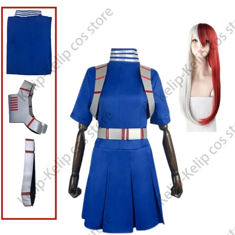 My Hero Academia Belt - 僕のヒーローアカデミアの男性と女性のためのコスプレ衣装,アニメ,轟焦凍,青いドレス,ショルダーストラップ,ベルト,ウィッグ,カワイイ,大人,ハロウィーンの衣装