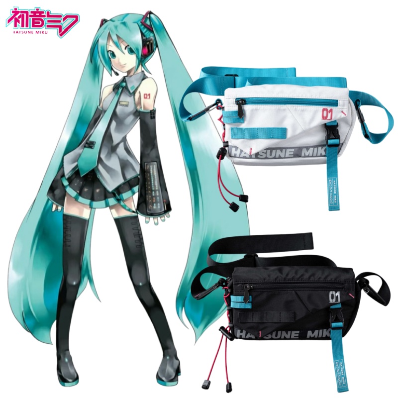 My Hero Academia Belt - 初音ミク クロスボディショルダーバッグ ネオン電子音楽シリーズ ウエストチェストバッグ 調節可能なストラップ デイリー