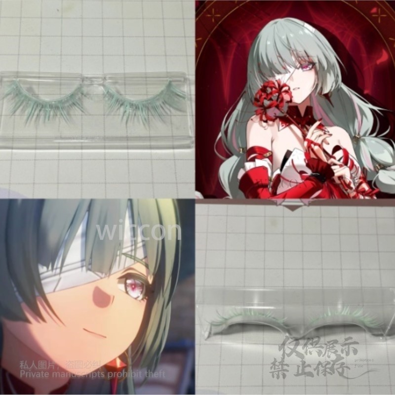 Anime Cosplay Costumes - アニメ Phrolova コスプレウィッググリーンピンク混合ウィッグ衣装イヤリング耐熱合成まつげ Phrolova ハロウィンパーティー
