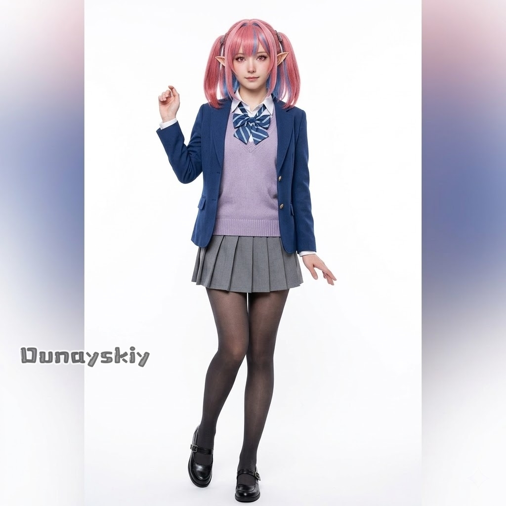 Easy Female Anime Cosplay - 夢霊*/ミストレス・カナンは悪魔のように簡単なコケツ・カナンコスプレ衣装アニメ学校制服セット女性ロールプレイゲームドレス