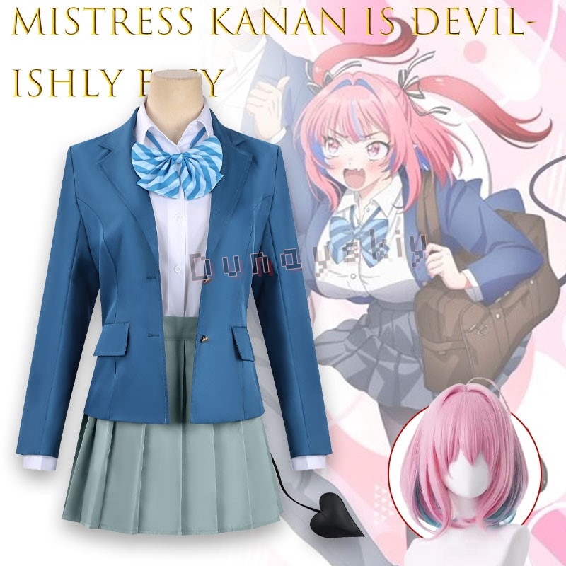 Easy Female Anime Cosplay - ミストレス・カナンは悪魔のように簡単なコケツ・カナンコスプレ衣装アニメ学校制服フルセット女性ロールプレイ衣装ゲームドレス