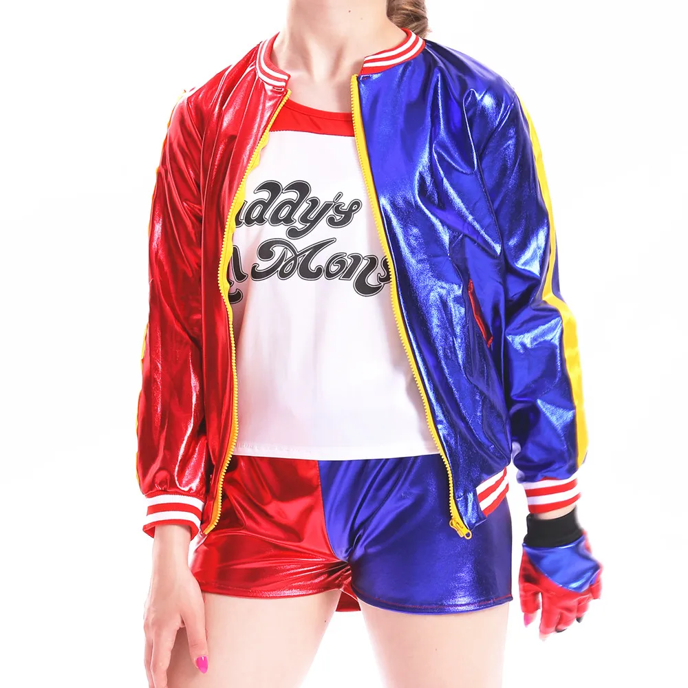 Anime Harley Quinn Cosplay - ハーレー衣装コスプレ自殺クインゼルキッズガールズクイン分隊 Tシャツジョーカージャケットハロウィンコスチューム
