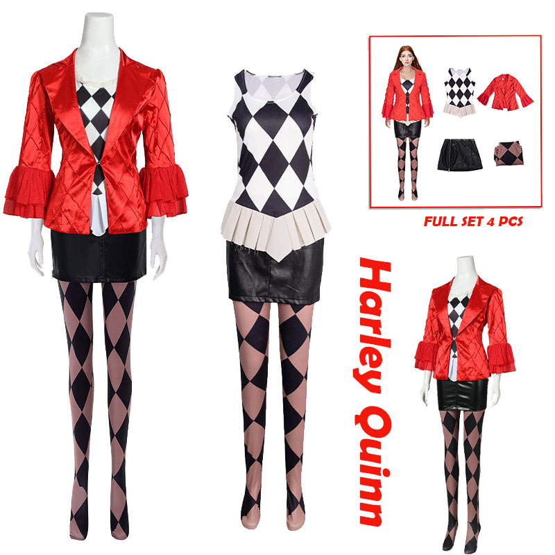 アニメザ・キディング2新しいコスプレ衣装ハーレイズレッドコー - Anime Harley Quinn Cosplay のレビューと価格