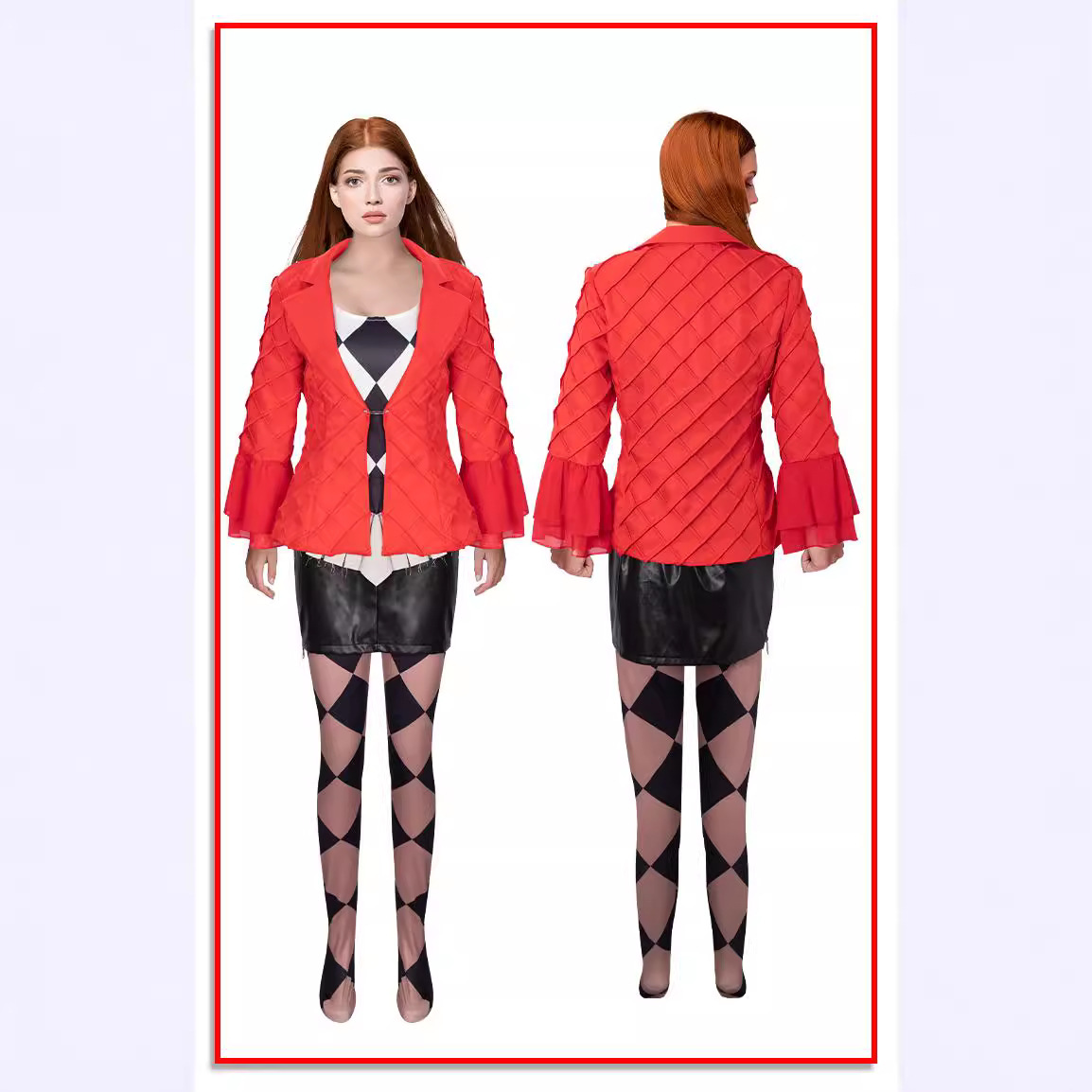 アニメザ・キディング2新しいコスプレ衣装ハーレイズレッドコー - Anime Harley Quinn Cosplay のレビューと価格