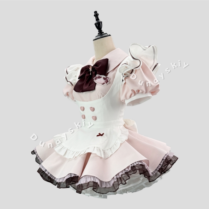 スイートロリータメイドコスプレドレスプラスサイズピンク＆ホワ - Anime Cosplay Plus Size のレビューと価格