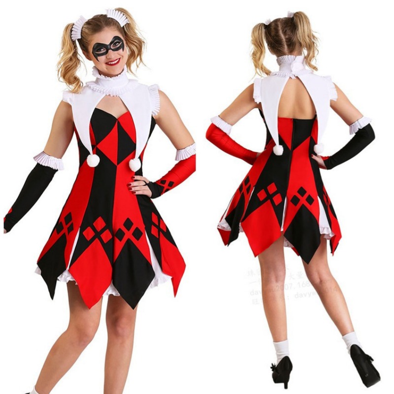 女性のためのハロウィーンのコスプレ衣装,ショーのためのサーカ - Anime Harley Quinn Cosplay のレビューと価格