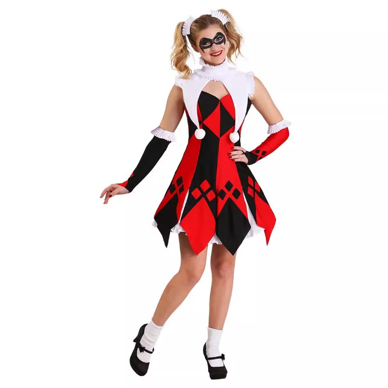 女性のためのハロウィーンのコスプレ衣装,ショーのためのサーカ - Anime Harley Quinn Cosplay のレビューと価格
