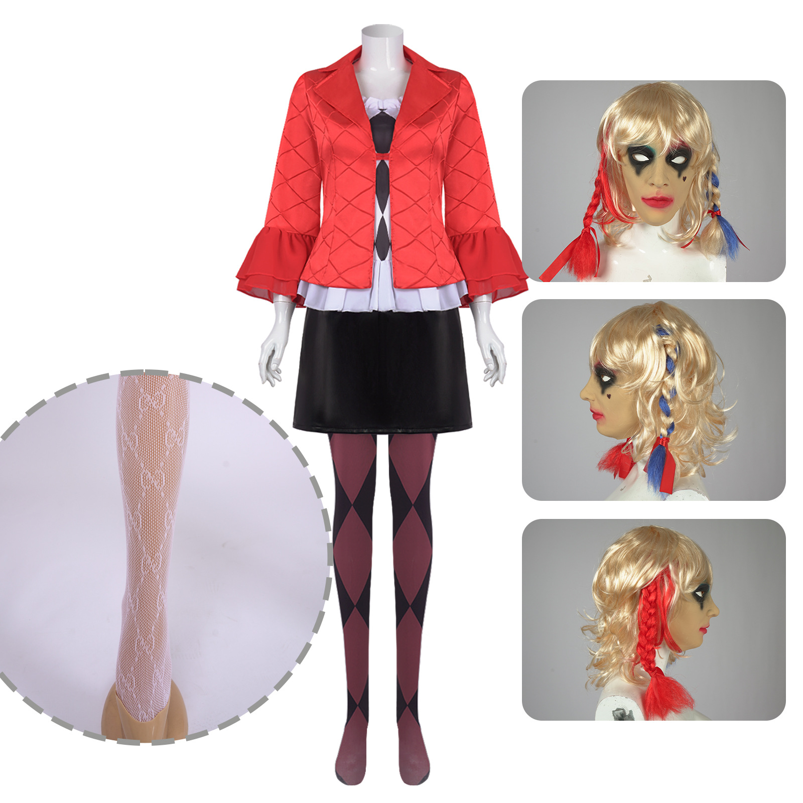 ハーレークイン ジョーカー 2 コスプレ衣装 ハーレークイン - Anime Harley Quinn Cosplay のレビューと価格
