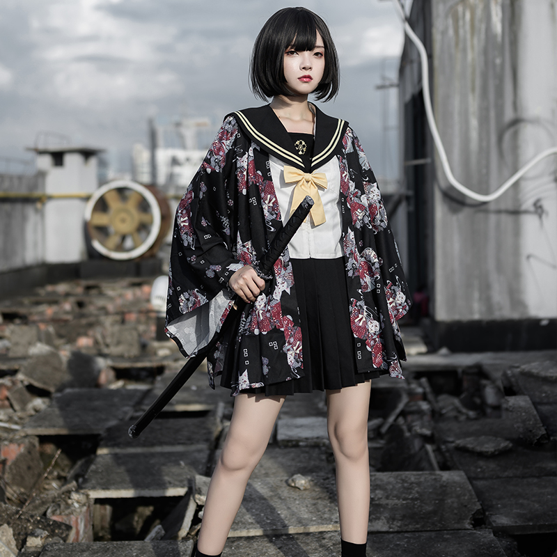 レトロ着物カーディガン日本のアニメマントルーズ羽織浮世絵ヴィ - Asian Cosplay Anime のレビューと価格