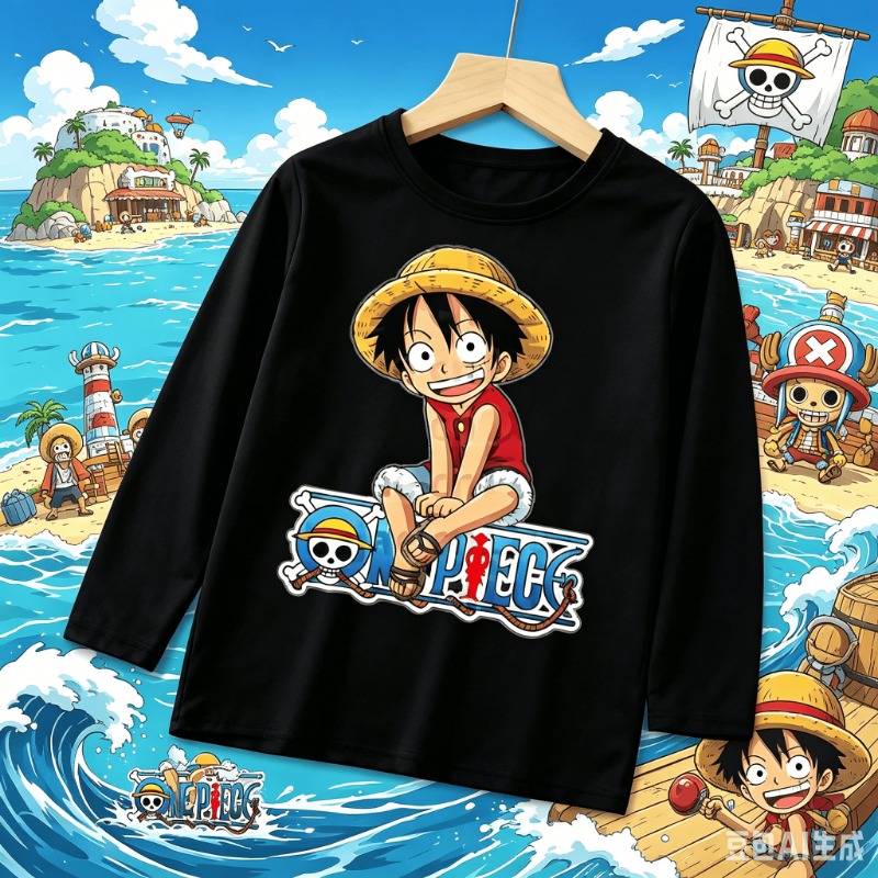 ワンピース春ストリートウェア Tシャツボーイズ薄い長袖プルオ - Anime Cosplay Toddler のレビューと価格