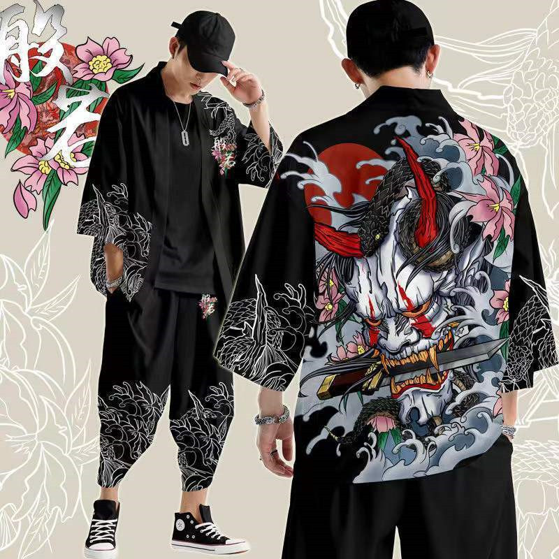 原宿トップスローブファッションアジア服アニメドラゴンプリント - Asian Cosplay Anime のレビューと価格