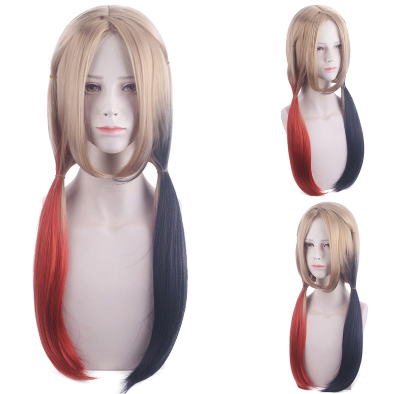 女性用クインコスプレウィッグ ハーレー2 ポニーテールスタイ - Anime Harley Quinn Cosplay のレビューと価格