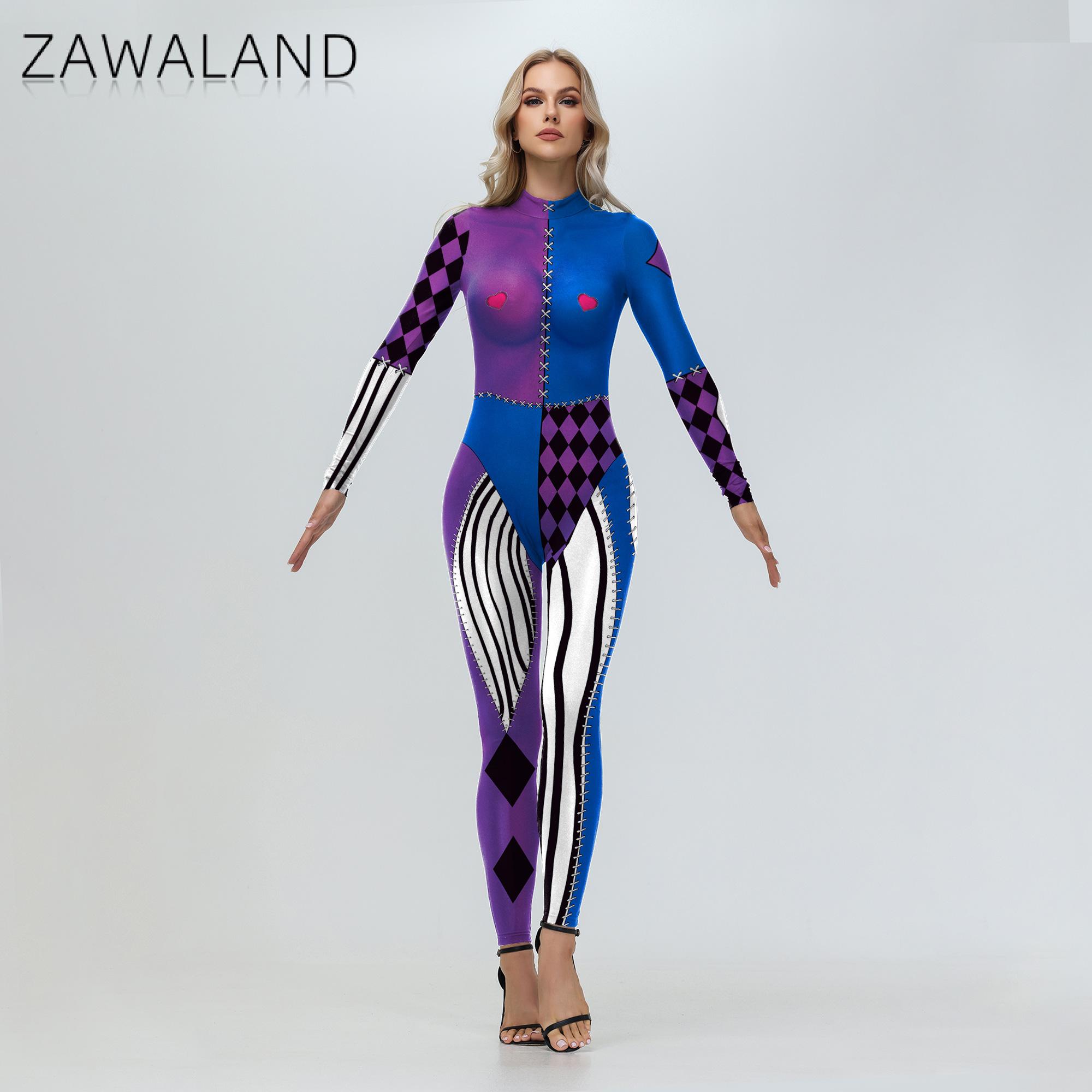 Zawaland ピエロハーレーコスプレ衣装女性映画クインボ - Anime Harley Quinn Cosplay のレビューと価格